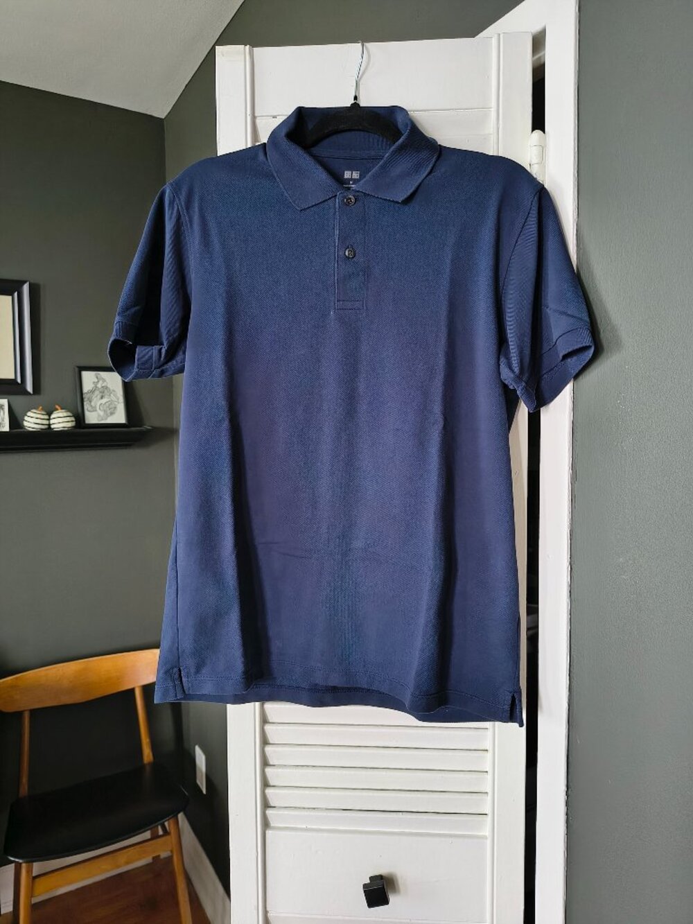 3/$30 PROMO Uniqlo Men’s Dry Pique Polo Shirt - Navy Blue - Size M